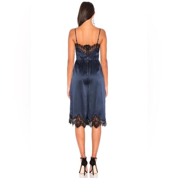 Alice + Olivia by Stacey Bendet Quincy Blue Navy Jumpsuit Lace Size 0 - Picture 4 of 14